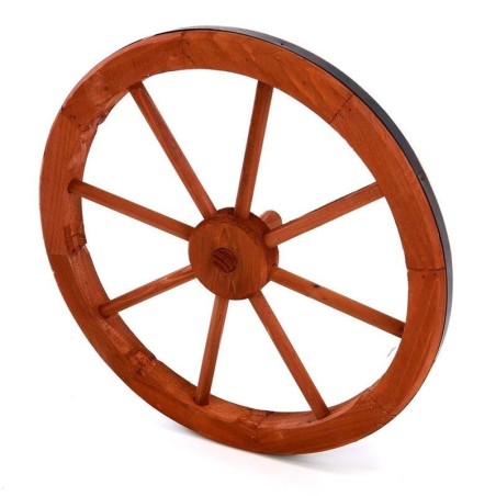 Ruota carro in legno per decorazioni giardino da 45 cm.