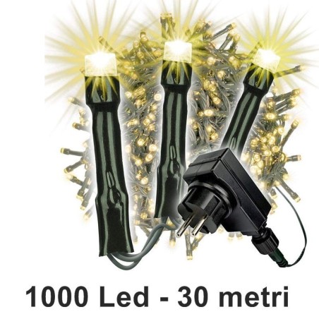 Catena 1000 minilucciole Led bianco caldo da 30 metri