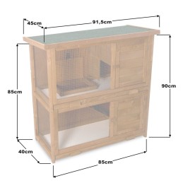 Conigliera in legno per conigli nani da balcone