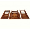 Set tavolo e 2 sedie in legno pieghevoli per balcone e terrazzo