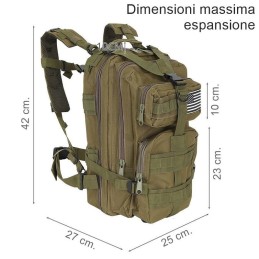 Zaino tattico militare 30 litri per trekking, escursionismo, softair