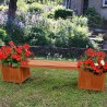 Panchina con fioriere in legno da esterno