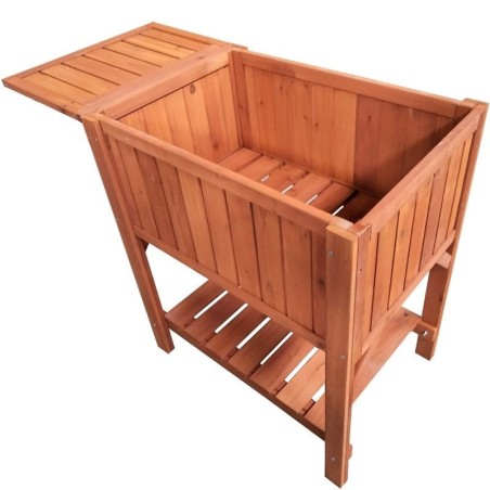 Mobiletto in legno per orto rialzato e giardinaggio