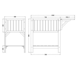 Mobiletto in legno per orto rialzato e giardinaggio