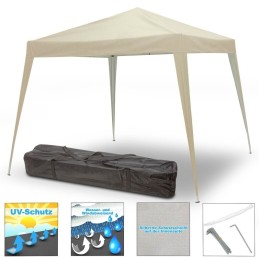 Gazebo pieghevole 3x3 beige per fiere e mercatini