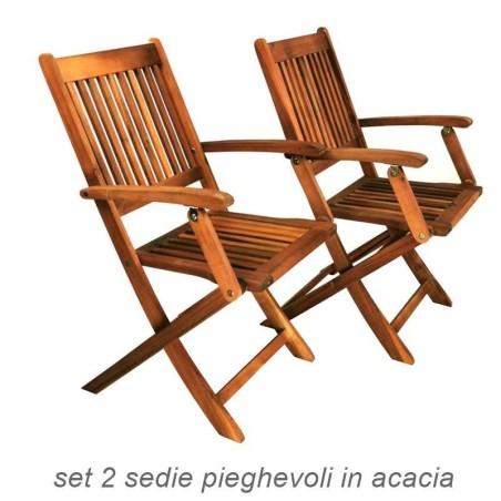 Sedie pieghevoli in legno da giardino