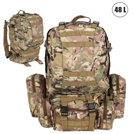 Zaino tattico militare 50 litri mimetico con sistema molle