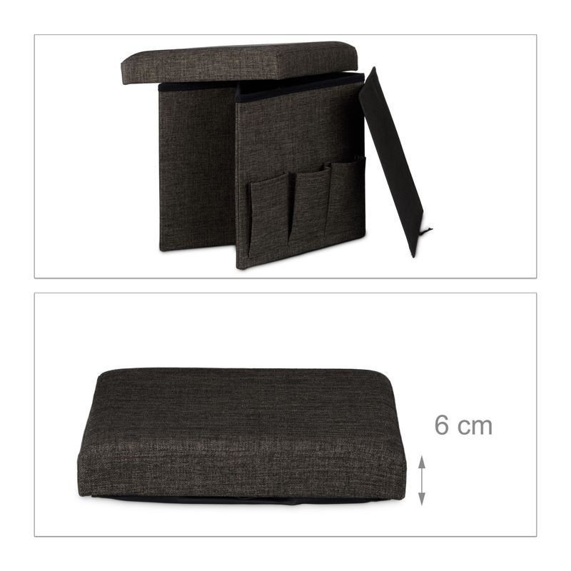 Pouf Contenitore Multiuso Con Struttura In Mdf In Tessuto Effetto Velluto 88551385