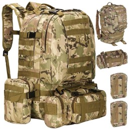 Zaino tattico militare 50 litri mimetico con sistema molle