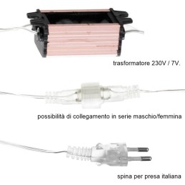 Meteore luminose natalizie con 288 luci led effetto nevicata