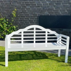 Panchina da giardino in legno bianca a 3 posti