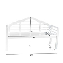 Panca da giardino in legno bianca a 3 posti