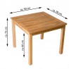 Tavolo quadrato da esterno in legno di teak massiccio