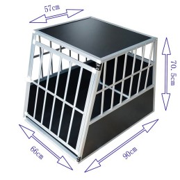 Trasportino rigido in alluminio per cani di taglia media e grande per auto