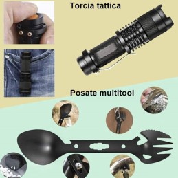 Kit sopravvivenza per trekking in montagna, campeggio e bushcraft