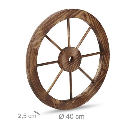 Ruota da carro decorativa in legno da 40 cm.