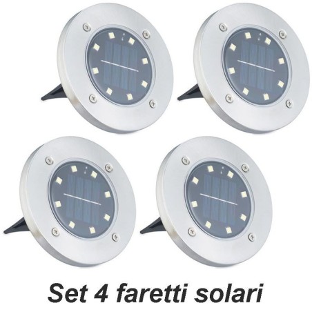 Faretti da esterno solari con 8 led segnapasso per giardino