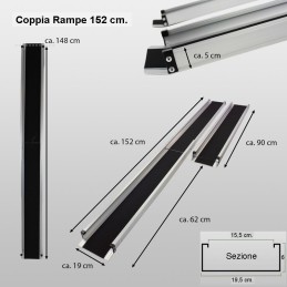 Rampe disabili telescopiche portatili in alluminio per carrozzine