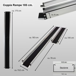 Rampe disabili telescopiche portatili in alluminio per carrozzine