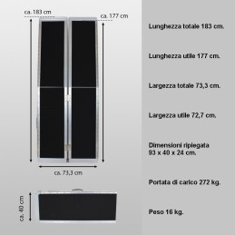 Rampa disabili pieghevole portatile in alluminio - IVA agevolata
