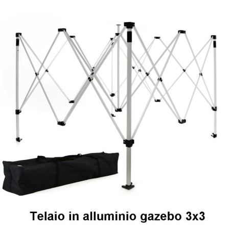 Struttura in alluminio per gazebo pieghevole 3x3