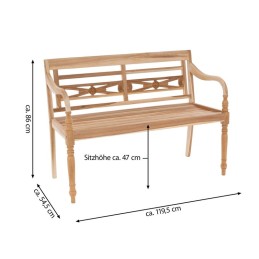 Panchina in legno di teak a 2 posti da giardino