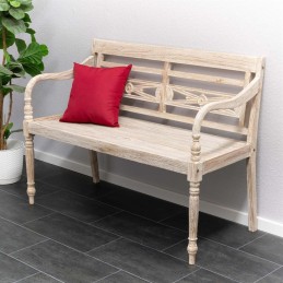 Panchina in legno di teak shabby chic da interno