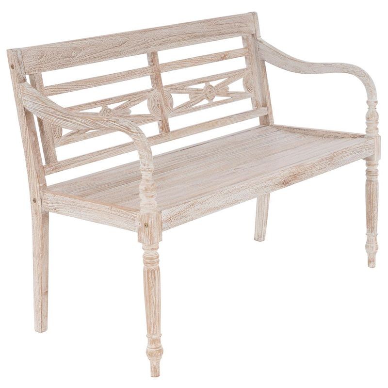 Panchina in legno di teak a 2 posti shabby chic