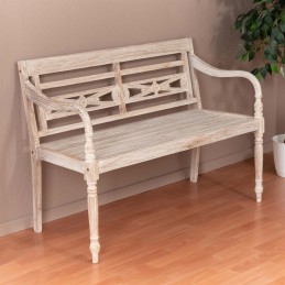 Panchina in legno di teak a 2 posti shabby chic da esterno o interno