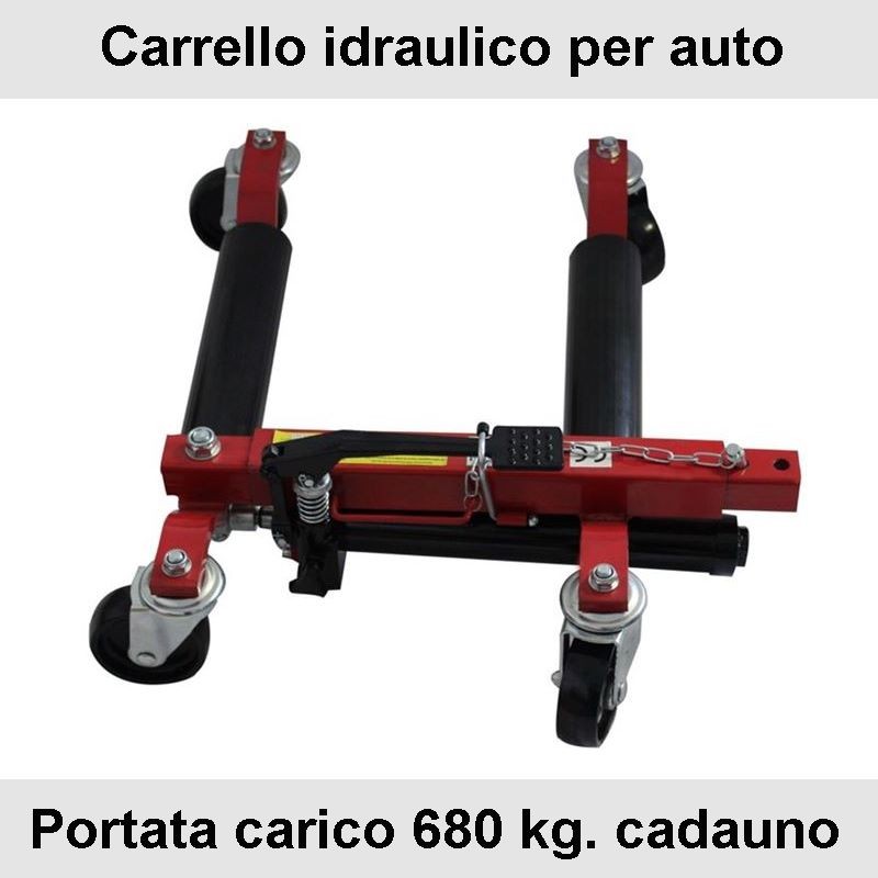 Carrello sposta auto con cric sollevatore idraulico