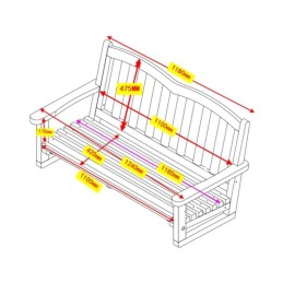 Dondolo in legno da giardino con tettoia in grigliato