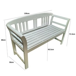 Dimensioni panchina da giardino in legno bianca a 2 posti