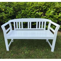 Panchina da giardino in legno bianca a 2 posti