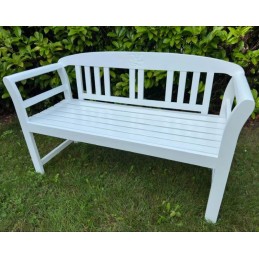 Panca da giardino in legno bianca a 2 posti