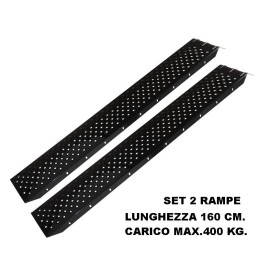 Set 2 rampe di carico in acciaio da 160 cm. colore nero