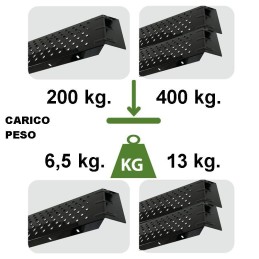 Coppia rampe di carico in acciaio da 183 cm. colore nero