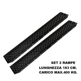Set 2 rampe di carico in acciaio da 183 cm. colore nero