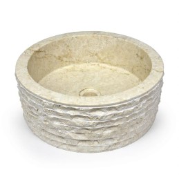 Lavabo da appoggio in marmo bianco per bagno