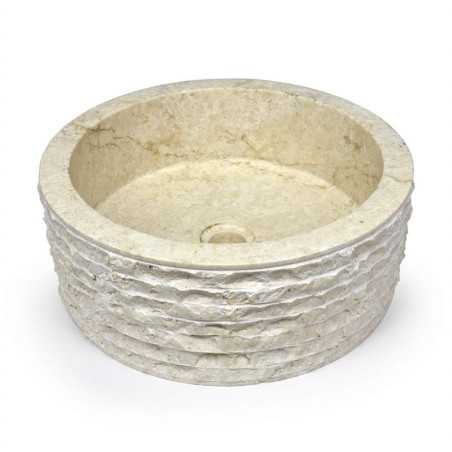 Lavabo da appoggio in marmo bianco per bagno