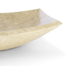 Lavabo da appoggio in marmo naturale crema per bagno