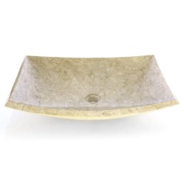 Lavabo da appoggio in marmo crema per bagno