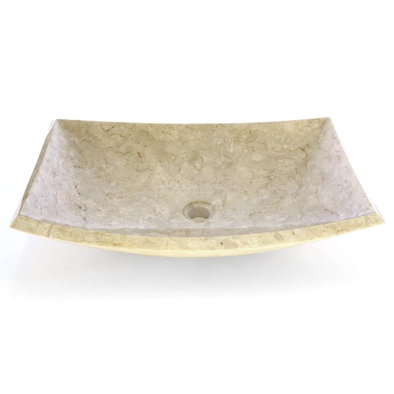 Lavabo da appoggio in marmo crema per bagno