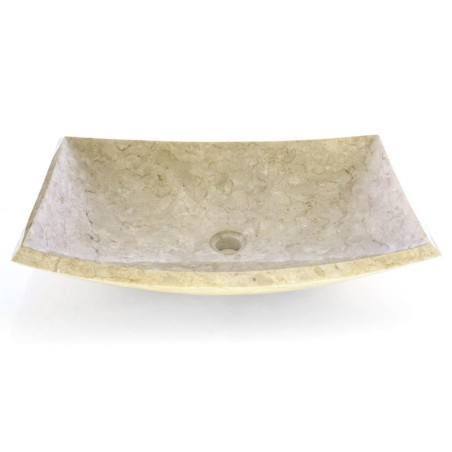 Lavabo da appoggio in marmo crema per bagno