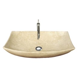 Lavabo da appoggio in marmo rettangolare per bagno