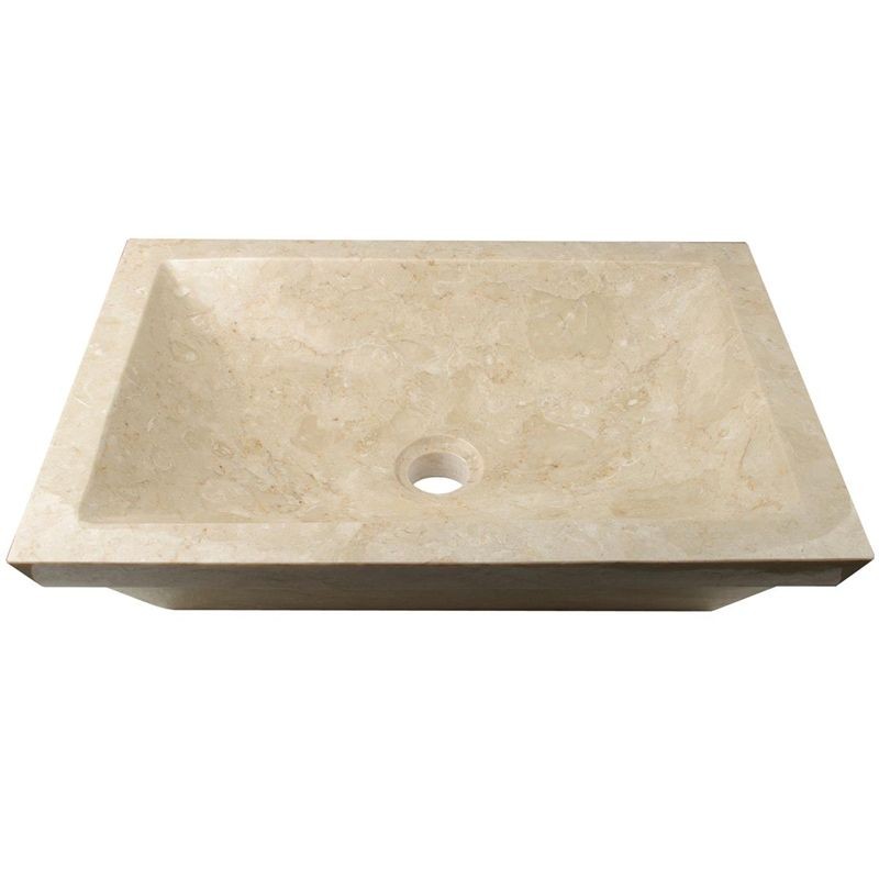 Lavabo da appoggio in marmo crema per bagno