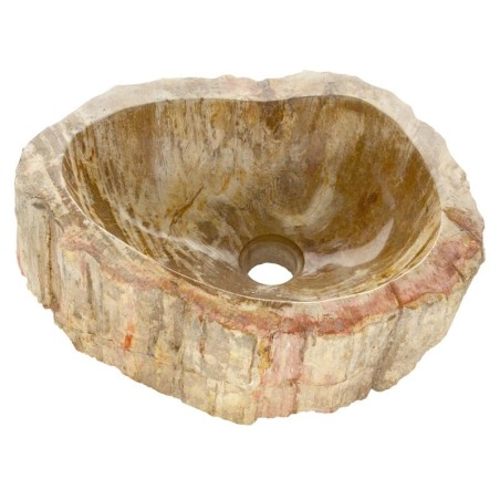 Lavabo da appoggio in legno pietrificato per bagno