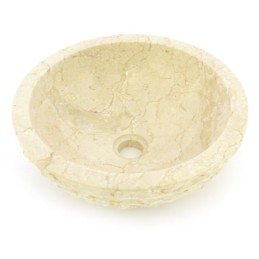 Lavandino da appoggio in marmo grezzo crema per bagno