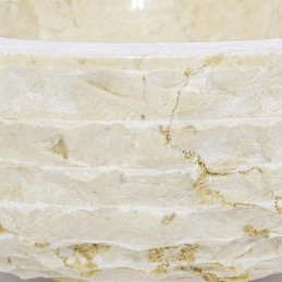 Lavabo da appoggio in marmo grezzo scolpito a mano