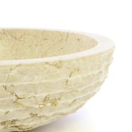 Lavandino da appoggio in marmo grezzo artigianale