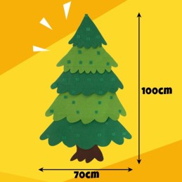 Albero di Natale in feltro per bambini con decorazioni e luci led